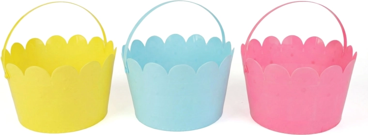Panier de Pâques avec anse, 3 couleurs, Ø 20 × 13 cm - 1 pièce
