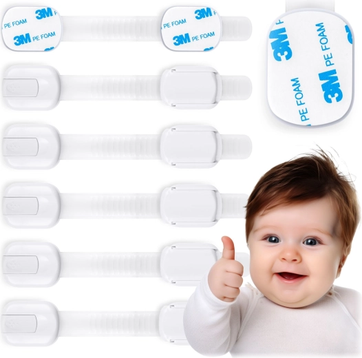 Verrous de sécurité pour enfants RICOKIDS pour placards, 6 pcs, blancs
