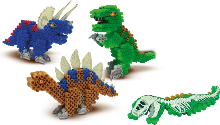 Dinosaures 3D en perles