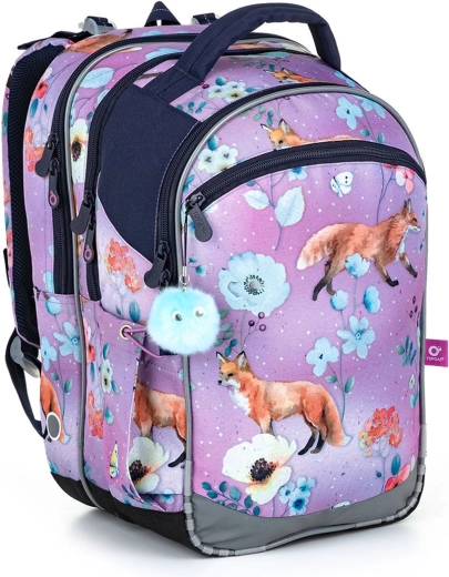 Sac à dos scolaire Topgal coco avec motif renards