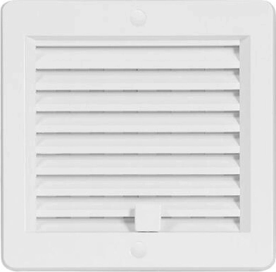 Grille d’aération avec jalousie 150 × 150 mm blanche