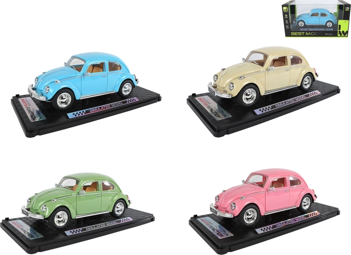 Petite voiture rétro old timer à rétrofriction 1:24, 18 cm - 1 pièce