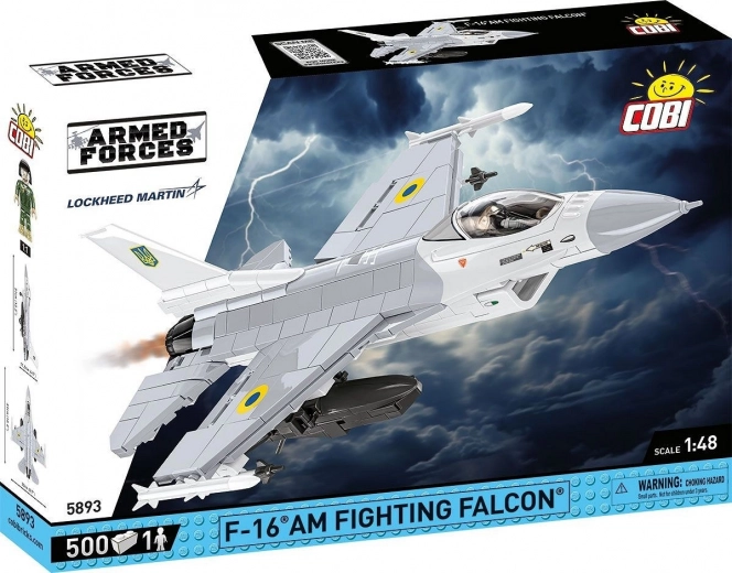 Jeu de construction COBI F-16 AM Fighting Falcon – livrée ukrainienne, échelle 1:48 (500 pièces)
