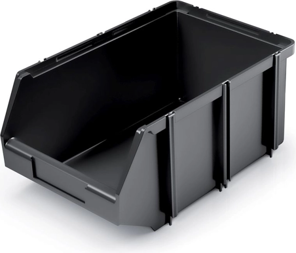 Boîte de rangement en plastique 20,5 l empilable – noire