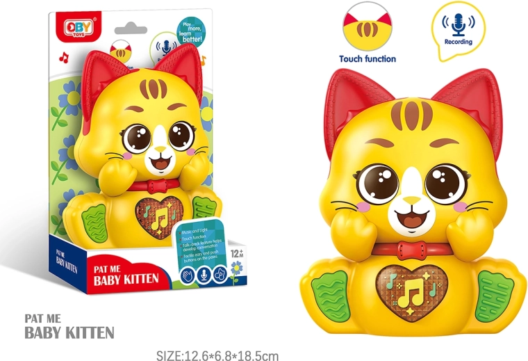 Chat parlant avec effets lumineux et sonores 12 cm