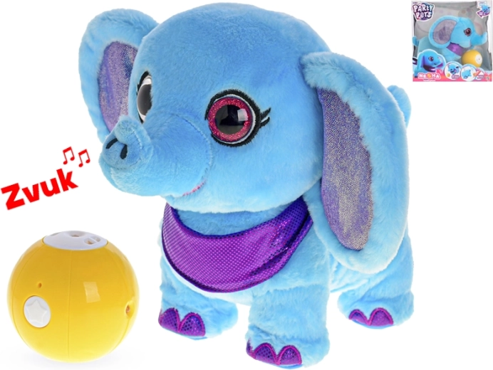 Éléphant en peluche roulant avec balle et sons – 27 cm