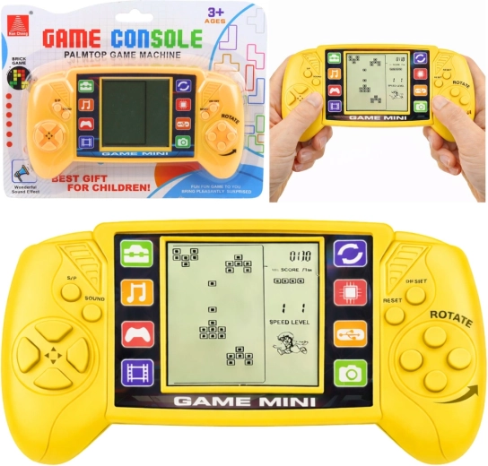 Console de jeu LCD portable – jeu de logique TETRIS, jaune