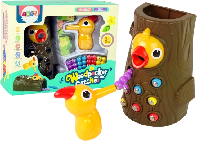 Jeu magnétique créatif Attrape le ver, nourris l’oiseau, nourris le pic