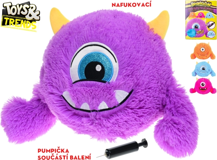 Peluche monstre gonflable avec petite pompe Toys & Trends Brainboooom 23 cm