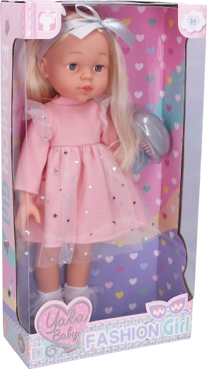 Poupée en robe avec brosse, 45 cm
