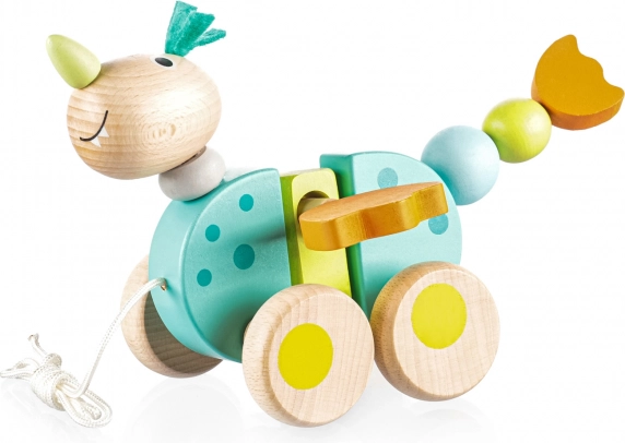 jouet à tirer en bois petit dragon
