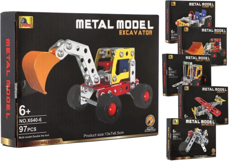 Kit de construction métallique de moyens de transport – assortiment de modèles