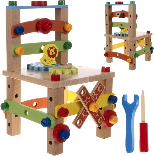 Chaise de construction en bois pour enfants Kruzzel