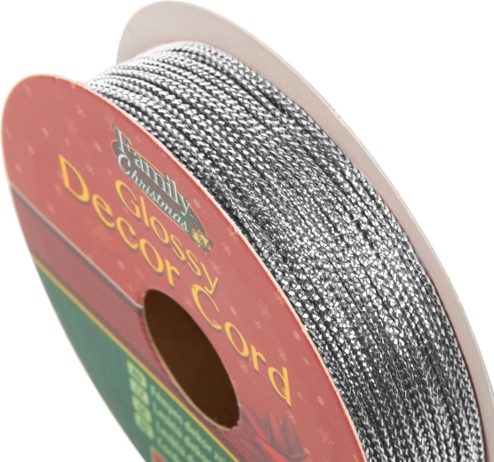 Cordon décoratif brillant argenté 10 m