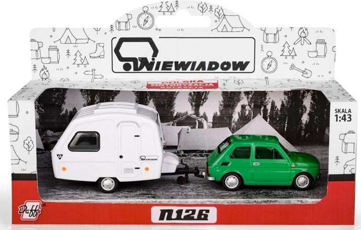 Fiat 126p avec caravane Niewiadów N-126, vert