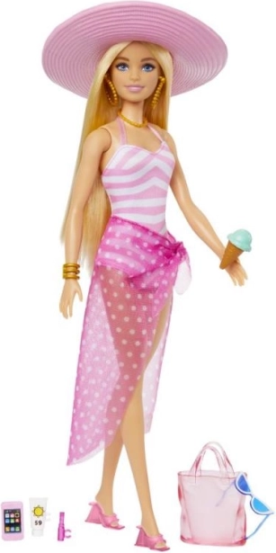 Barbie à la plage avec accessoires d'été