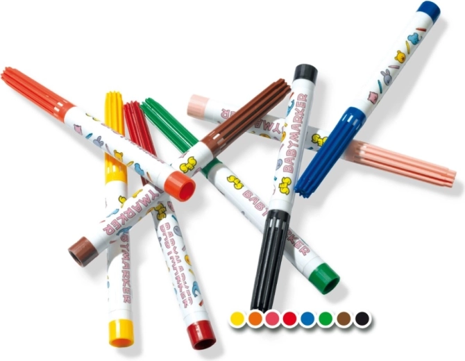 8 couleurs joyeuses pour les premiers dessins