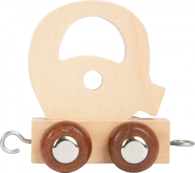 Wagon en bois avec la lettre Q small foot pour circuits de train