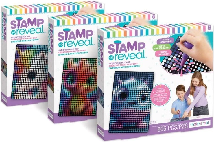 Kit de tamponnage Stamp to Reveal – art pointillé apaisant pour enfants
