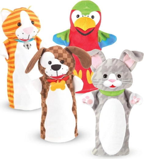 Melissa & Doug Playful Pets – ensemble de 4 marionnettes d’animaux domestiques