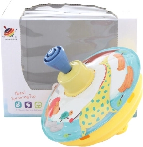 Toupie en tôle avec animaux