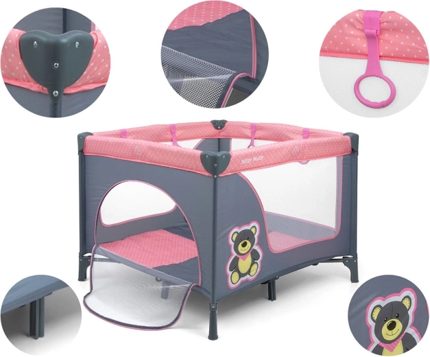 Côtés en filet sécurisés et porte zippée