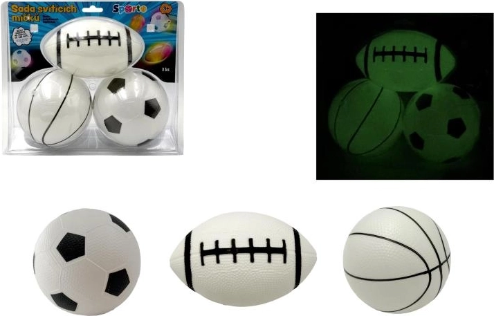 Set Sporto de balles lumineuses (3 pièces) – pour l’obscurité