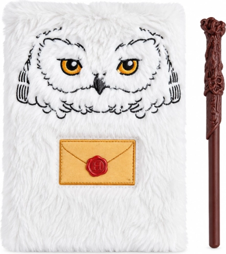 Carnet peluche A5 Harry Potter avec stylo en forme de baguette magique