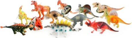 Petits dinosaures en caoutchouc – set de 12 pièces