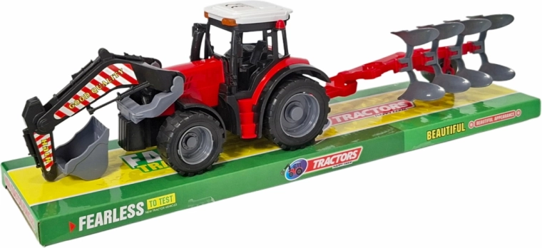 Tracteur avec charrue et chargeur frontal – jouet pour enfants à partir de 3 ans