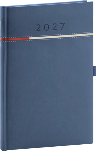 Agenda hebdomadaire Notique Tomy 2027 bleu-rouge 15 × 21 cm