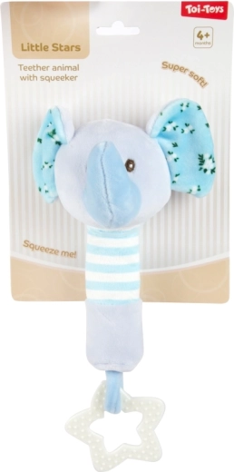 Petit éléphant tout doux avec anneau de dentition apaisant