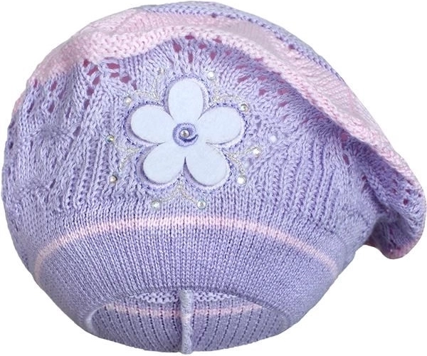 Béret tricoté New Baby violet pour enfants 3–4 ans
