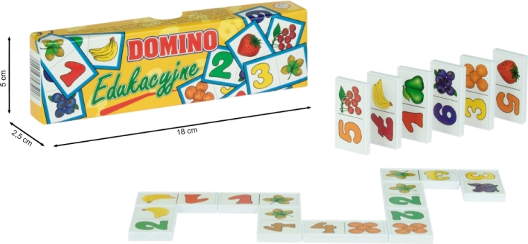 Domino éducatif en plastique – chiffres et fruits