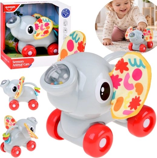Éléphant sensoriel à roulettes pour enfants