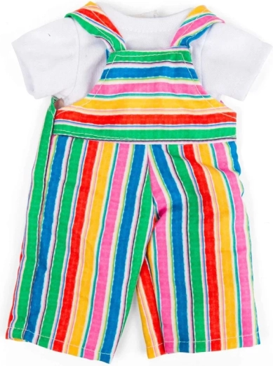 Bigjigs Toys salopette à rayures et t-shirt blanc pour poupée 28 cm