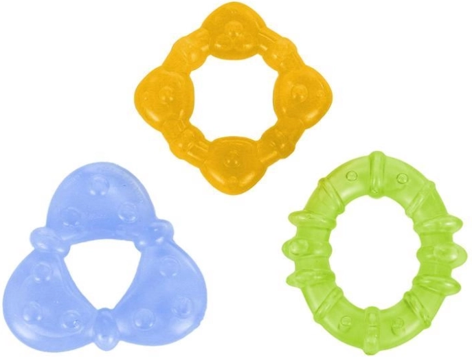 Bright Starts anneaux de dentition remplis d’eau – ensemble de 3 formes, dès 3 mois