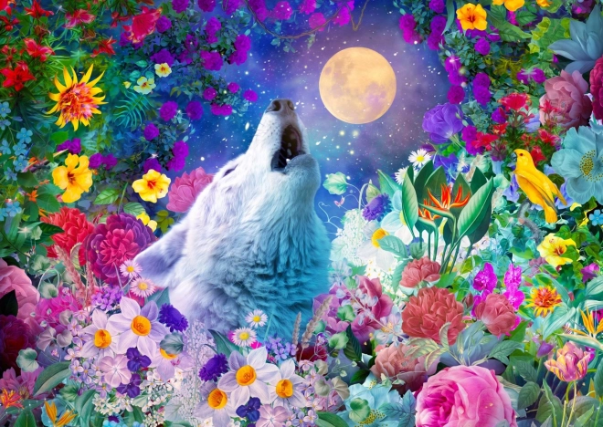 Puzzle loup au clair de lune 1000 pièces