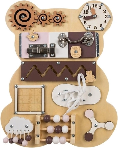 Tableau sensoriel en bois Ours Kruzzel