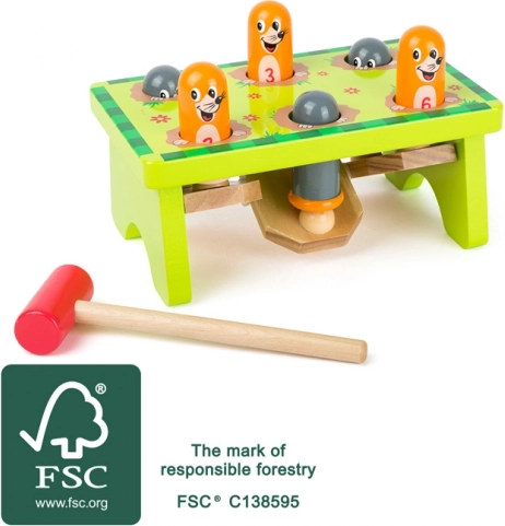 Jeu à marteler SMALL FOOT Taupes en bois FSC
