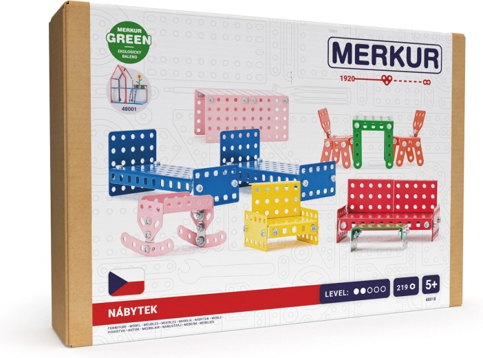MECCANO mobilier en métal pour maison de poupée, 219 pièces