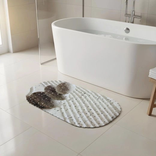 Tapis antidérapant pour baignoire avec motif pierre