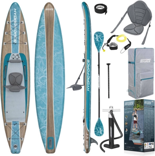 Paddleboard gonflable Hydro-Force Glider Elite 381x79x15cm 2-en-1