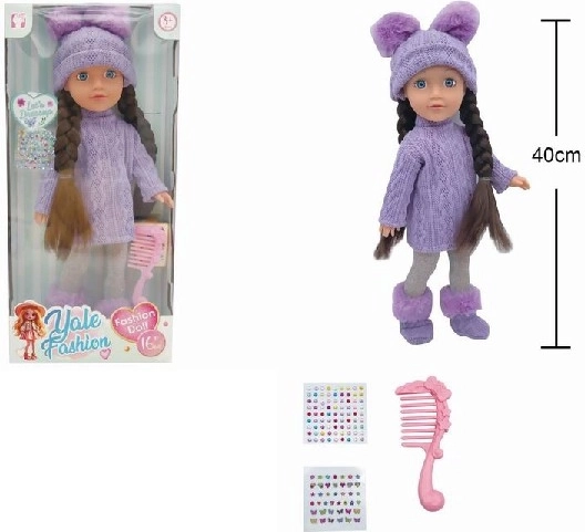 Poupée 30 cm avec accessoires, boit et fait pipi