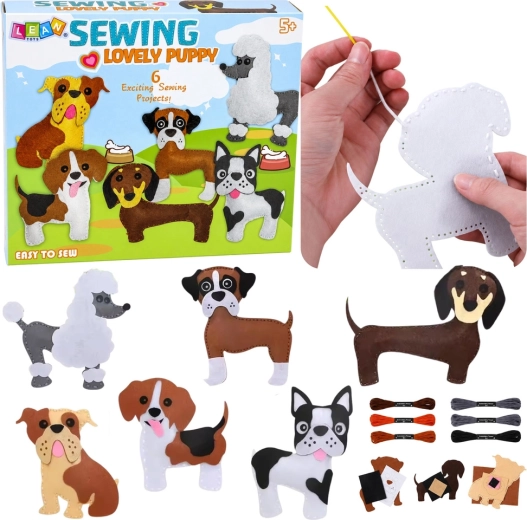Kit de couture créatif en feutrine – chiens adorables (6 pièces)