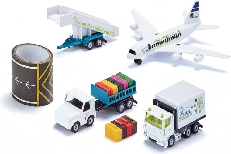 Siku super set aéroportuaire avec avion et piste