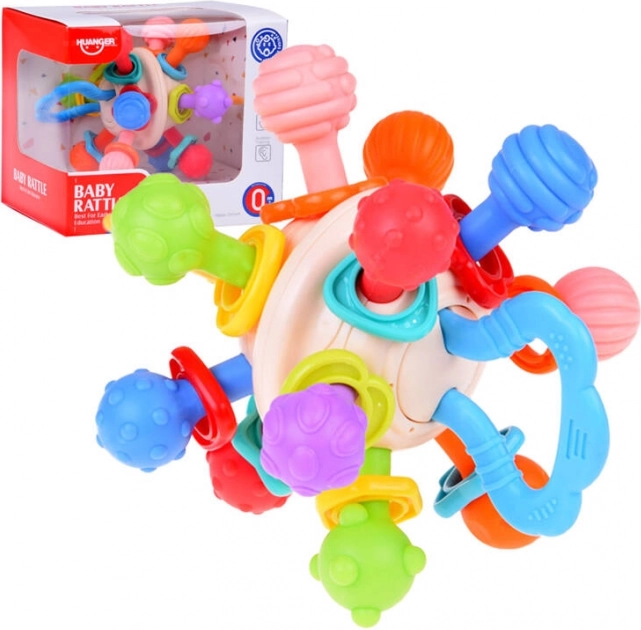 Anneau de dentition pour bébés balle ronde avec texture