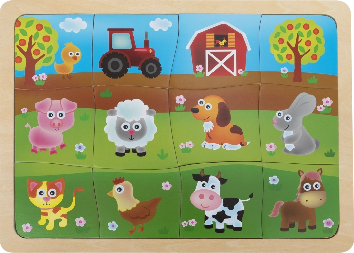 Puzzle en bois pour enfants avec animaux de la ferme