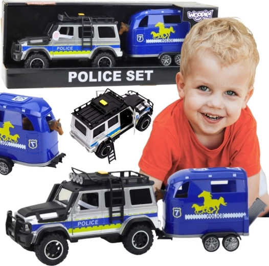 Voiture tout-terrain de police WOOPIE avec remorque pour cheval