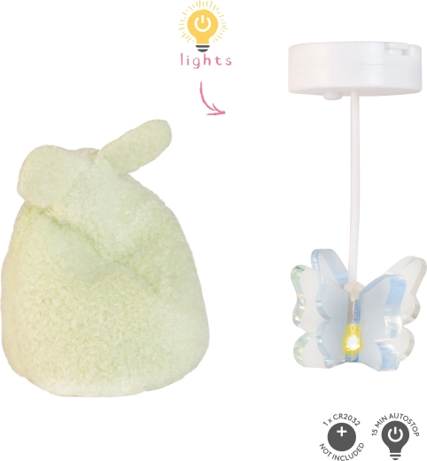 Éclairage Lundby pour maison de poupées avec lampe papillon et pouf